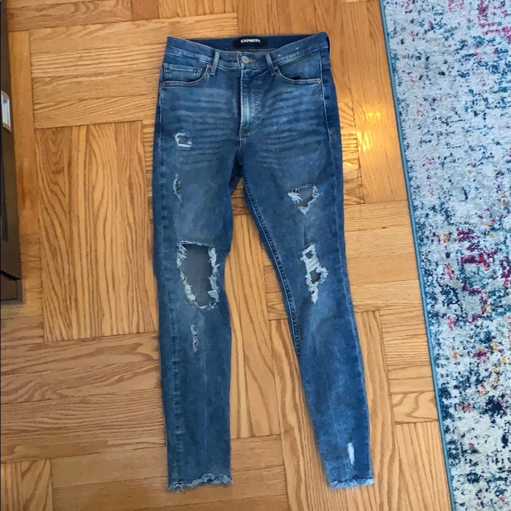 Express Ripped Jeggings Like New!